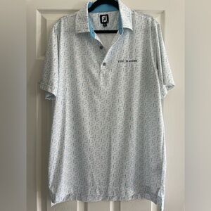 The Players Golf Polo by FootJoy. Blue and White Patterned.